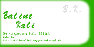 balint kali business card